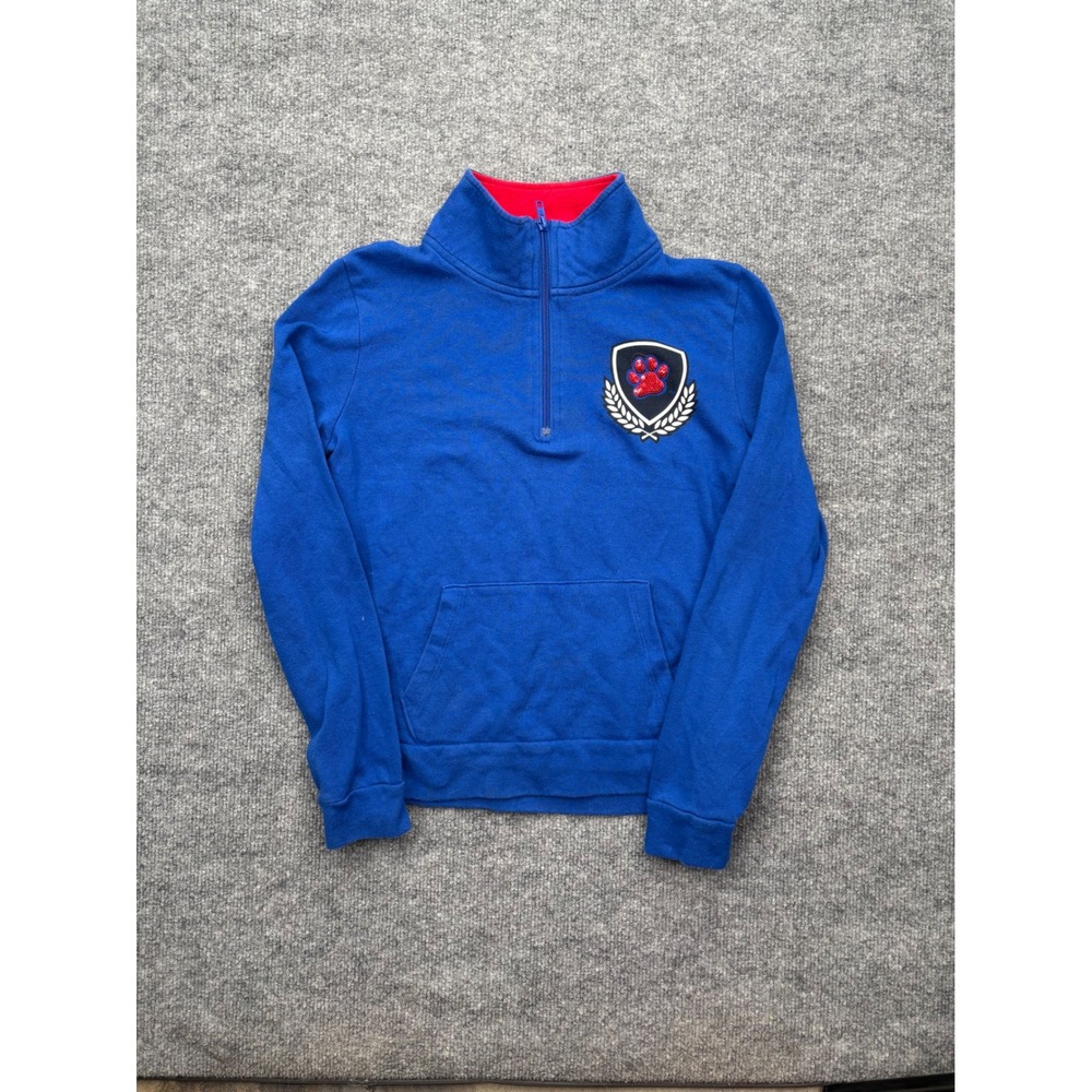 PINK Victoria's Secret Bulldogs Quarter Zip Sweatshirt Blue Red XS Sequin Paw